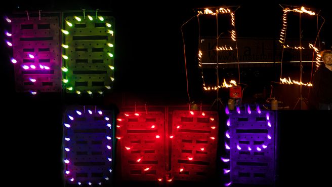 Feuershow mit Pyroschrift zum Jubliäum